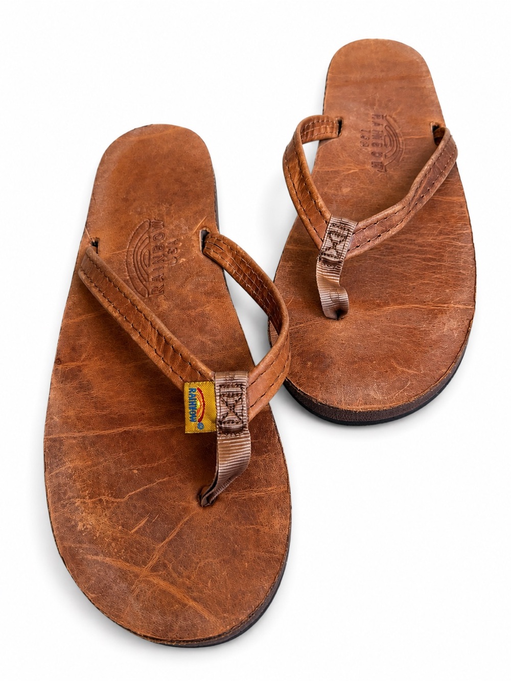 Rainbow USA Flip Flips Brown